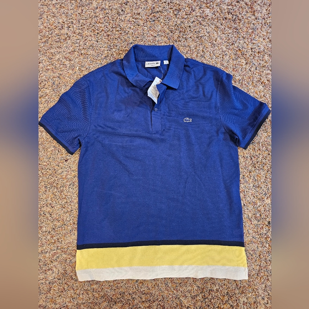 Men 2 Lacoste Shirts T-shirt & Polo Size 5 L NWT - Picture 2 of 9
